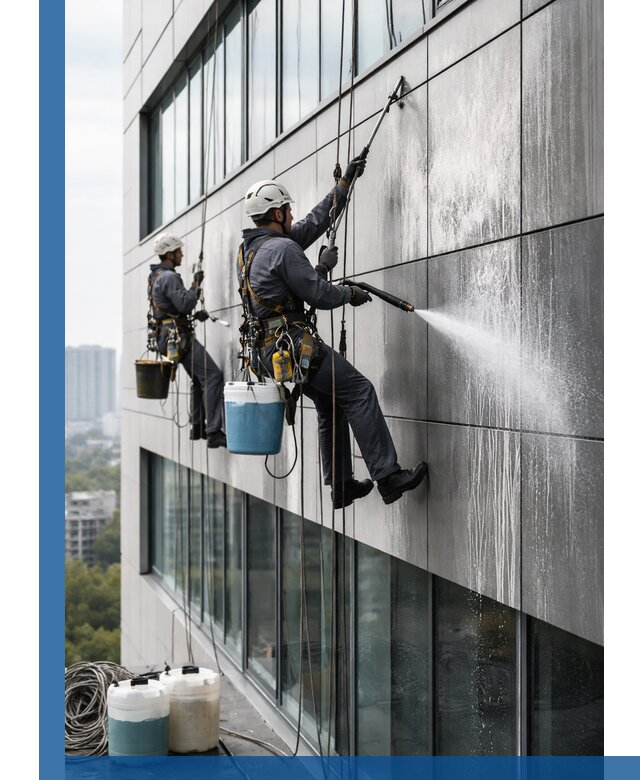 Профессиональная мойка вентилируемых фасадов в Фрязине