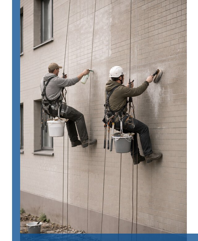 Удаление высолов с фасада зданий в Фрязине без повреждений и следов