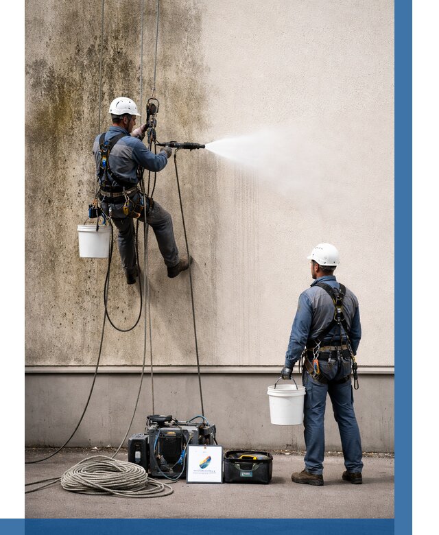 Очистка фасада от плесени в Фрязине от 312 р. | ВЫСОТНИК-Фрз