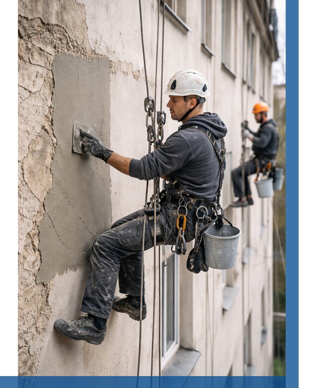 Восстановление штукатурки фасада в Фрязине от 1246 р. | ВЫСОТНИК-Фрз