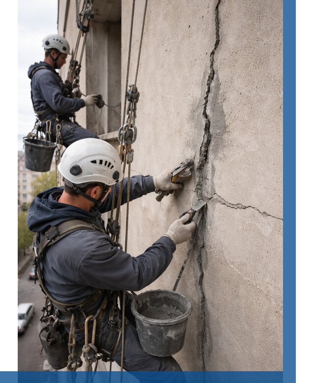 Заделка трещин на фасаде в Фрязине от 935 р. | ВЫСОТНИК-Фрз