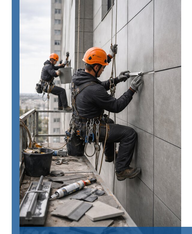 Профессиональный ремонт фасада из керамогранита в Фрязине