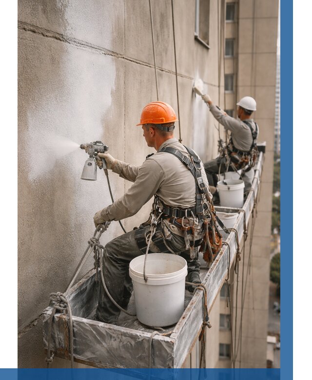 Грунтовка фасада на высоте в Фрязине от 125 р. | ВЫСОТНИК-Фрз