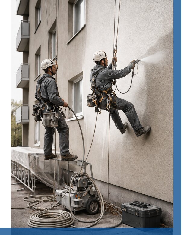 Безвоздушная покраска фасада в Фрязине от 228 р/м² | ВЫСОТНИК-Фрз