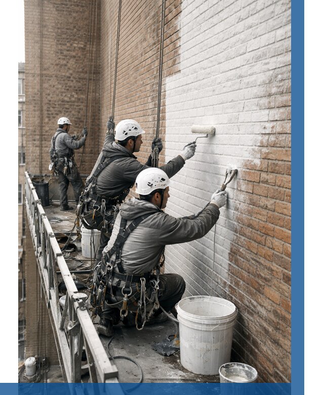 Покраска кирпичного фасада в Фрязине от 363 р. | ВЫСОТНИК-Фрз