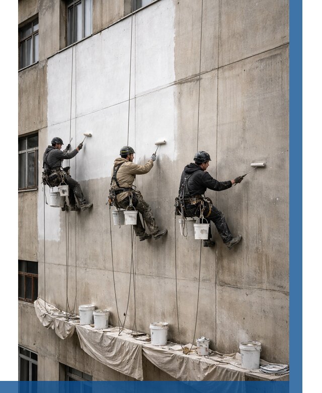 Покраска бетонного фасада в Фрязине от 363 р за м2 | ВЫСОТНИК-Фрз