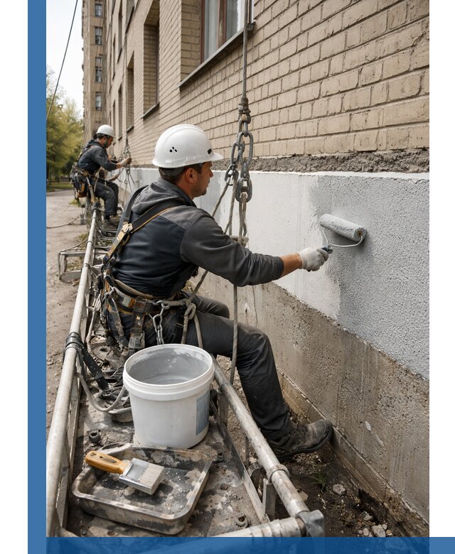 Окраска цоколя здания в Фрязине профессионально и надежно