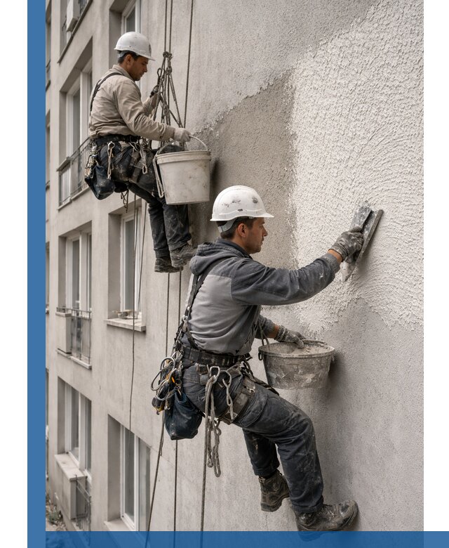 Нанесение декоративной штукатурки короед на фасад в Фрязине