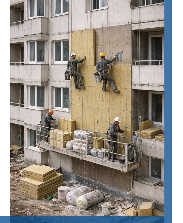 Утепление фасада минватой в Фрязине от 1558 р. | ВЫСОТНИК-Фрз