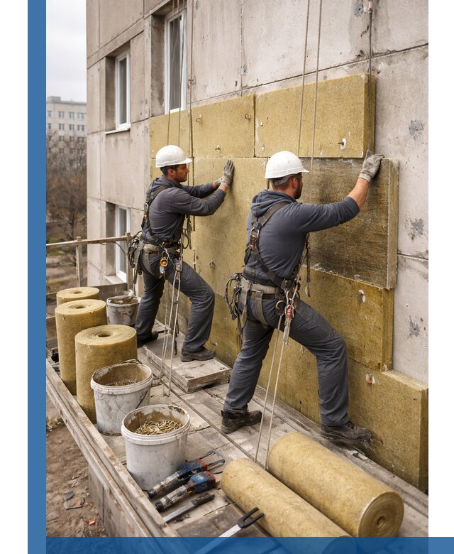 Утепление фасада минватой в Фрязине под ключ с гарантией