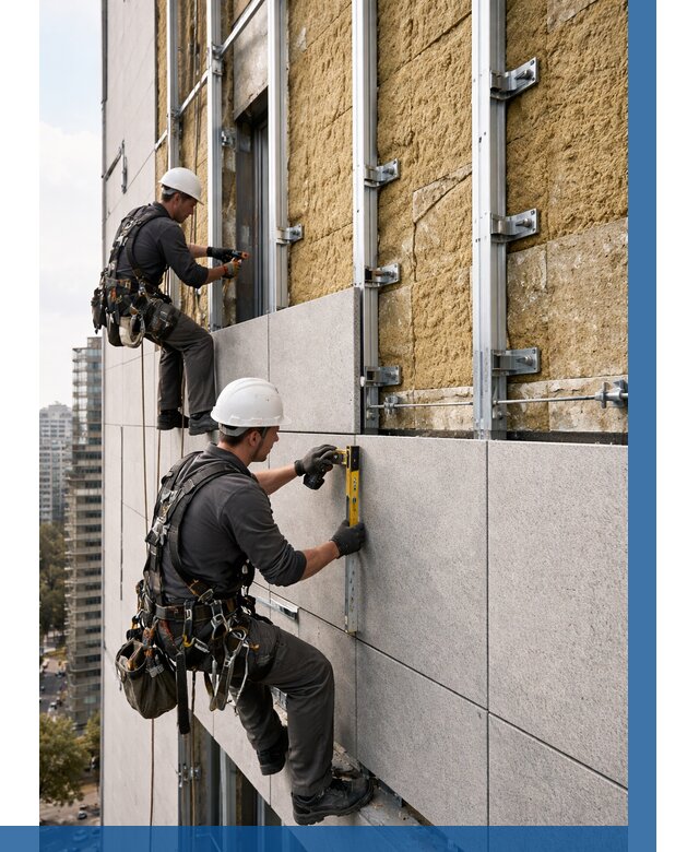 Монтаж вентилируемого фасада в Фрязине от 3635 р. | ВЫСОТНИК-Фрз