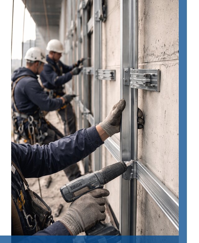 Монтаж подсистемы вентфасада в Фрязине от 883 р. | ВЫСОТНИК-Фрз