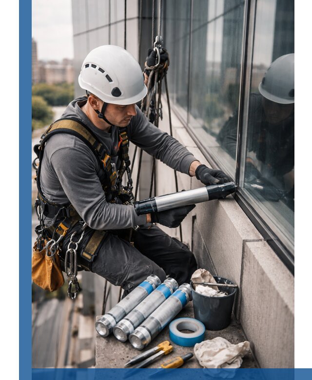 Герметизация стыков витража в Фрязине для герметичных фасадов