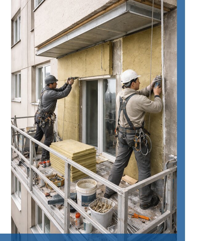 Утепление балкона снаружи в Фрязине от 1662 р. под ключ ВЫСОТНИК-Фрз