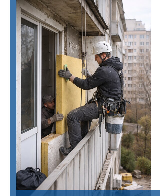 Профессиональное утепление балкона снаружи в Фрязине под ключ