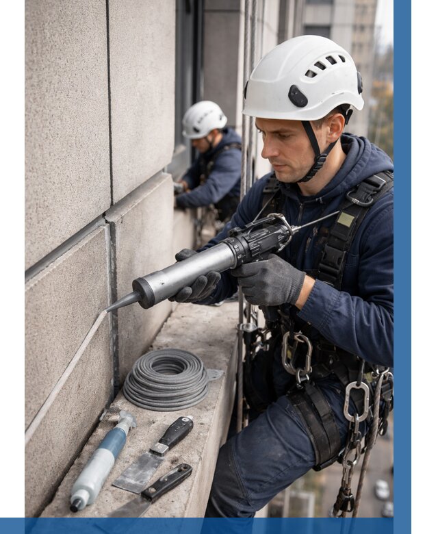 Герметизация деформационных швов фасада в Фрязине от 727 | ВЫСОТНИК-Фрз