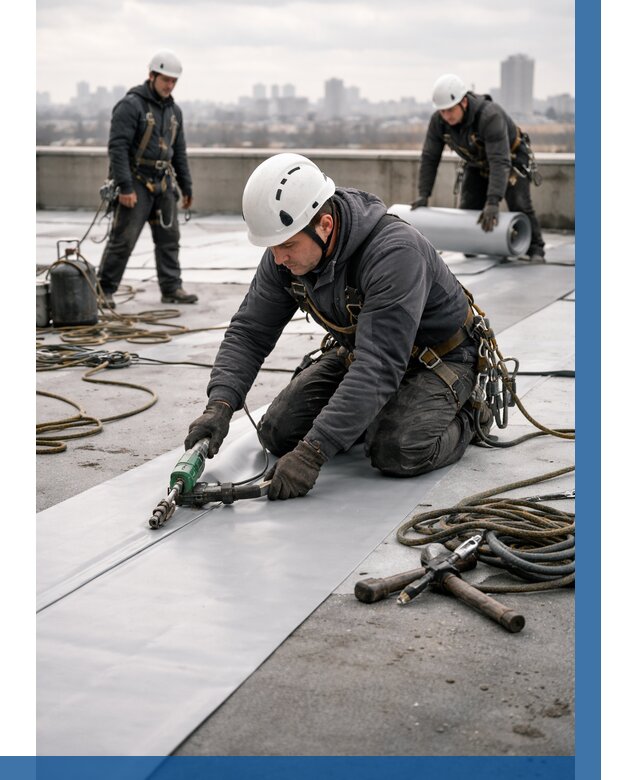 Ремонт мембранной кровли в Фрязине от 1869 р./м2 | ВЫСОТНИК-Фрз