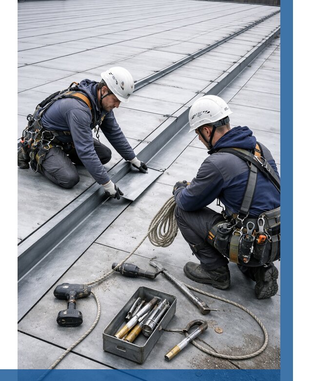 Ремонт фальцевой кровли в Фрязине от 727 р. | ВЫСОТНИК-Фрз