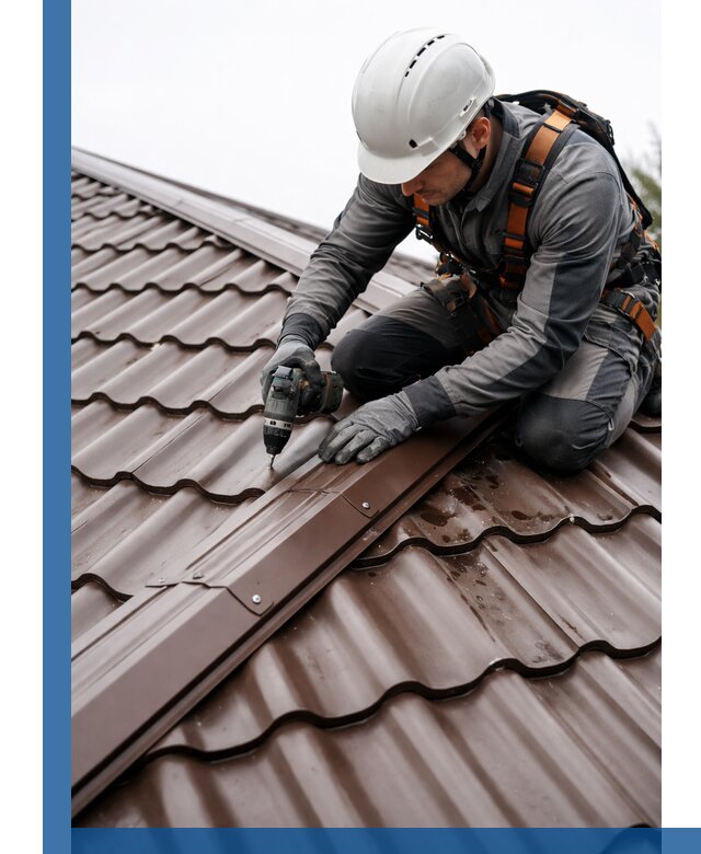 Ремонт металлочерепицы на крыше в Фрязине профессионально