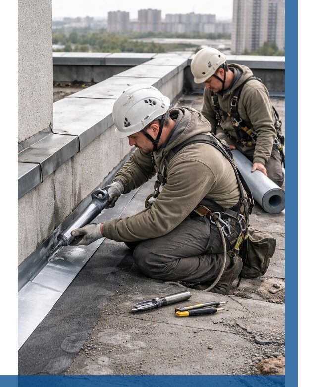 Ремонт кровельных примыканий в Фрязине от 1246 р. | ВЫСОТНИК-Фрз