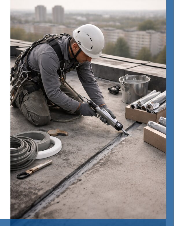 Герметизация швов кровли в Фрязине от 467 р./м2 | ВЫСОТНИК-Фрз