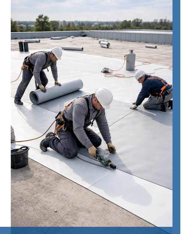 Монтаж мембранной кровли под ключ в Фрязине от 1246 р. | ВЫСОТНИК-Фрз