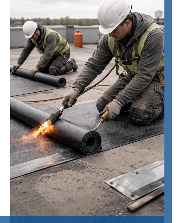 Монтаж наплавляемой кровли в Фрязине от 883 р. — ВЫСОТНИК-Фрз