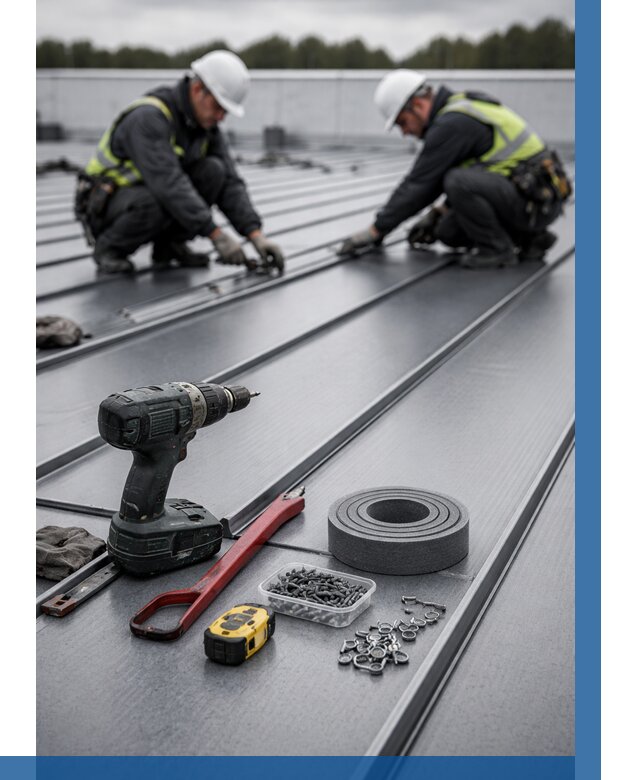 Монтаж фальцевой кровли в Фрязине от 1869 р. | ВЫСОТНИК-Фрз