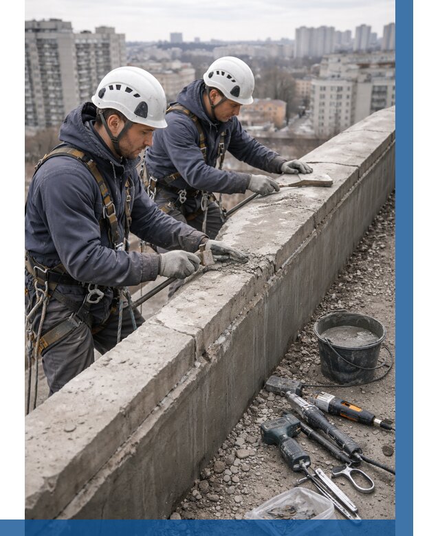 Ремонт парапета на кровле в Фрязине от 1558 р. | ВЫСОТНИК-Фрз