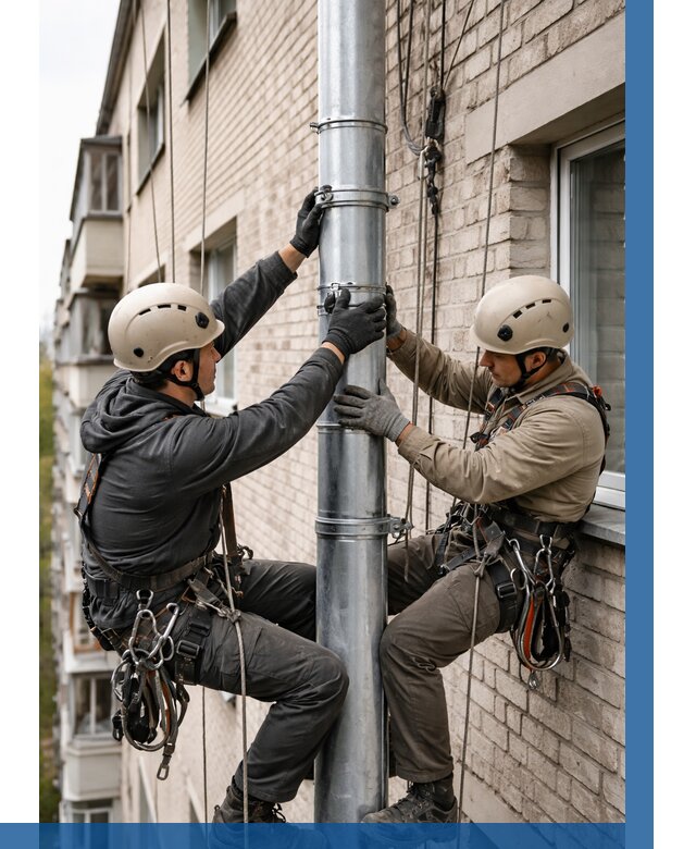 Замена водосточных труб в Фрязине от 6750 р. | ВЫСОТНИК-Фрз