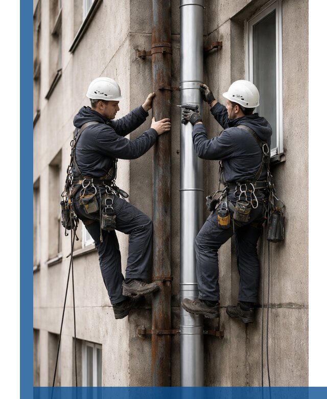 Замена водосточных труб в Фрязине: монтаж и демонтаж под ключ