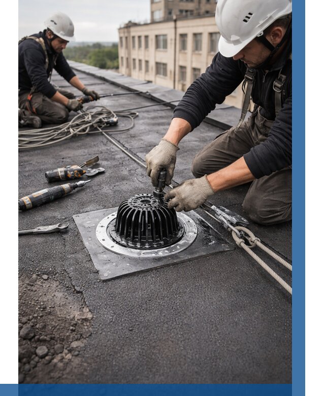 Установка водосточных воронок в Фрязине цена от 3635 р. | ВЫСОТНИК-Фрз