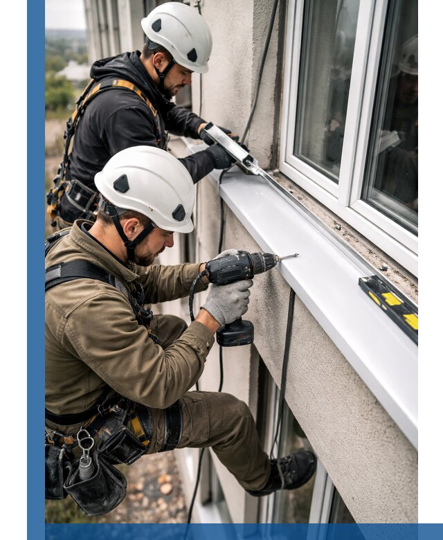 Профессиональный монтаж оконных отливов и отведения воды в Фрязине