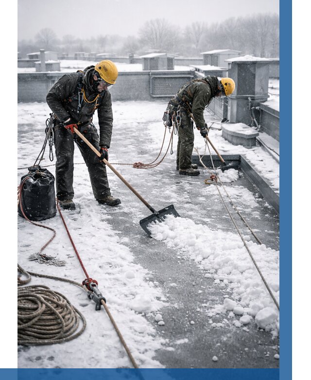 Очистка крыши от снега в Фрязине от 7789 р. | ВЫСОТНИК-Фрз