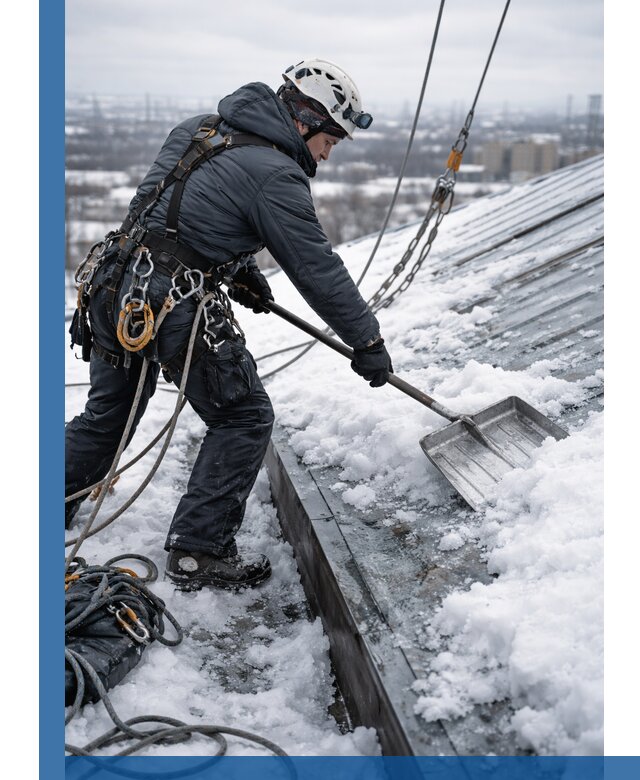 Профессиональная очистка кровли от снега и наледи в Фрязине