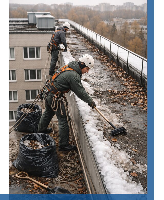 Очистка кровли по периметру в Фрязине от 571 р. | ВЫСОТНИК-Фрз