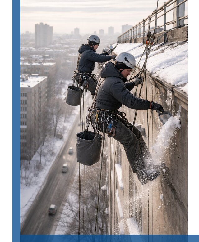 Очистка карнизов от снега в Фрязине профессионально и безопасно