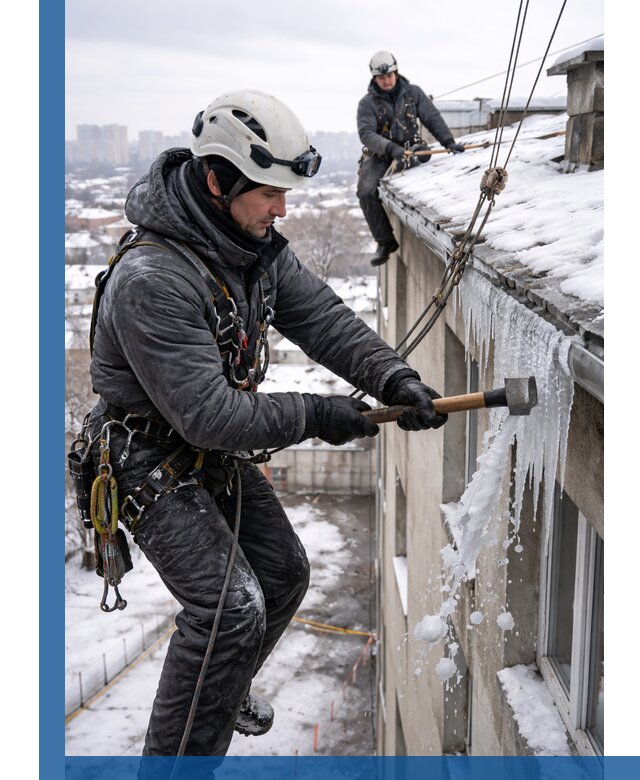 Сбивание и удаление сосулек с крыши в Фрязине безопасно