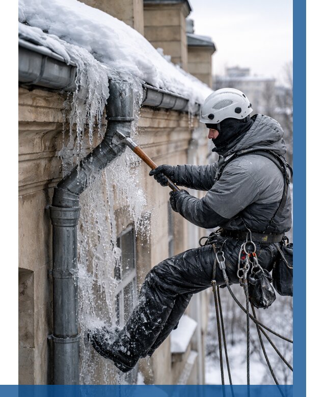 Очистка водостоков от льда в Фрязине от 3635 р. | ВЫСОТНИК-Фрз