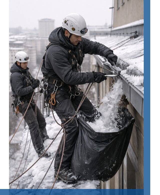 Аварийная очистка крыши в Фрязине под ключ от 312 р. | ВЫСОТНИК-Фрз