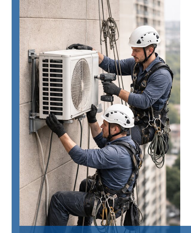 Монтаж внешнего блока кондиционера в Фрязине установка и крепление