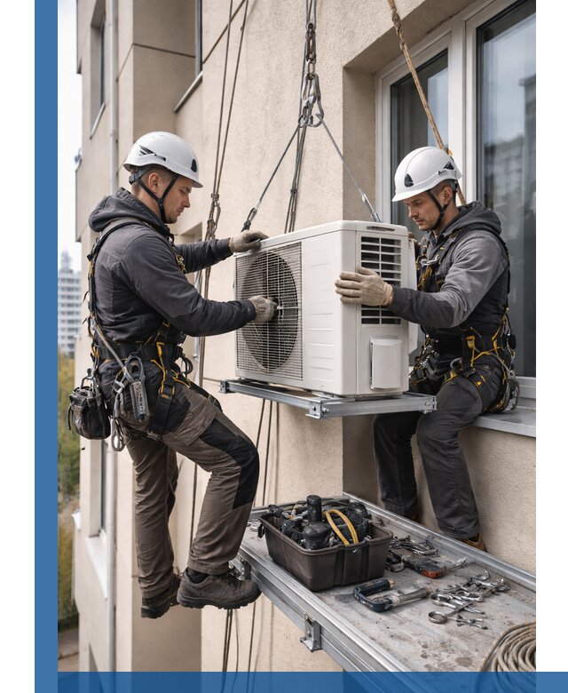 Перенос внешнего блока кондиционера в Фрязине с монтажом и крепежом