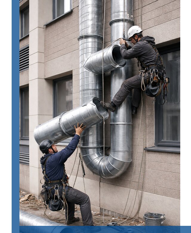 Монтаж фасадных воздуховодов в Фрязине с герметизацией и крепежом