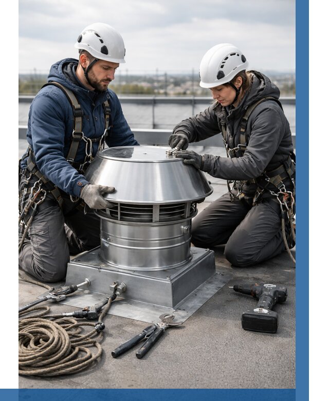 Установка дефлекторов на кровле в Фрязине от 4673 р. | ВЫСОТНИК-Фрз