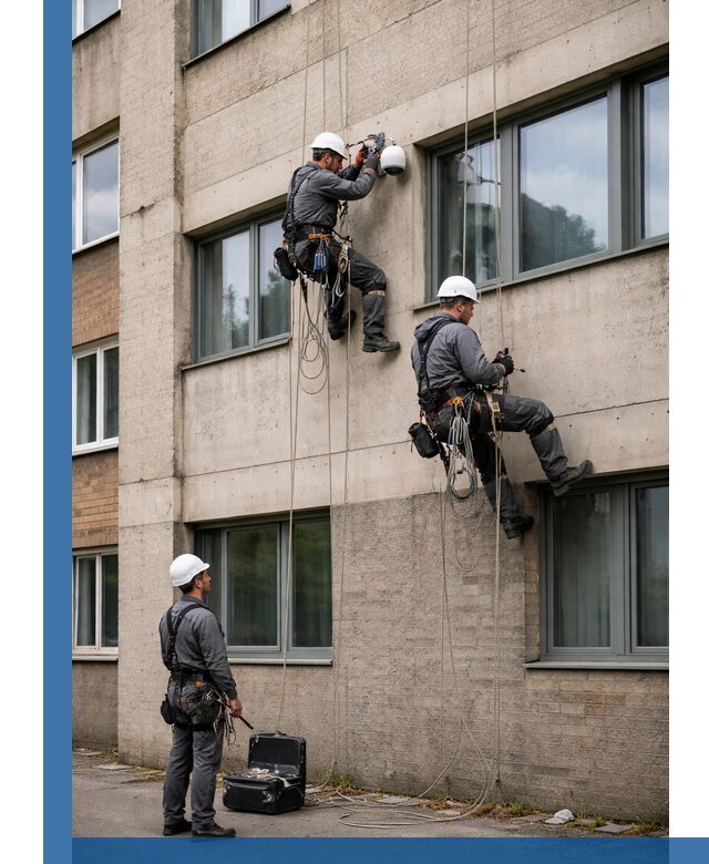 Монтаж фасадных камер видеонаблюдения в Фрязине под ключ