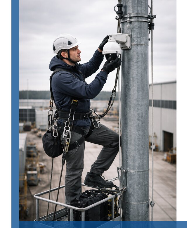 Профессиональная установка видеокамер на мачте в Фрязине