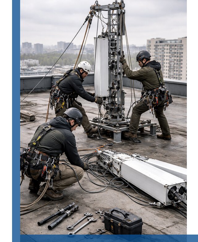 Демонтаж антенн на крыше зданий в Фрязине с гарантией