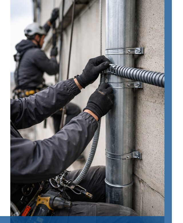 Монтаж гофры для кабеля в Фрязине от 312 р. | ВЫСОТНИК-Фрз