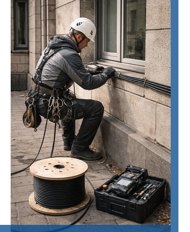 Прокладка оптоволоконного кабеля в Фрязине от 831 р. | ВЫСОТНИК-Фрз