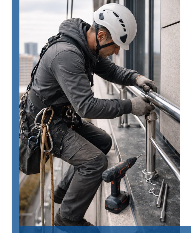 Монтаж ограждений на высоте в Фрязине для зданий и конструкций